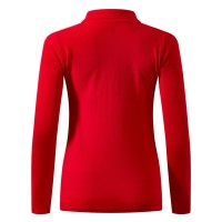LINDA, women's long sleeve polo shirt, 200 g/m2, red
