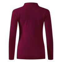LINDA, women's long sleeve polo shirt, 200 g/m2, burgundy