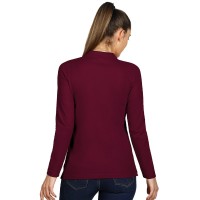 LINDA, women's long sleeve polo shirt, 200 g/m2, burgundy