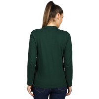 LINDA, women's long sleeve polo shirt, 200 g/m2, green