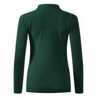 LINDA, women's long sleeve polo shirt, 200 g/m2, green