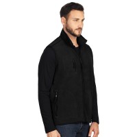 POLARIS VEST, unisex polar fleece vest, black