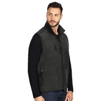 POLARIS VEST, unisex polar fleece vest, dark gray