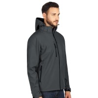 PROTECT MEN, softshell jacket with detachable hood, dark gray