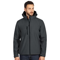 PROTECT MEN, softshell jacket with detachable hood, dark gray