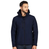 PROTECT MEN, softshell jacket with detachable hood, blue