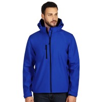 PROTECT MEN, softshell jacket with detachable hood, royal blue