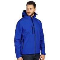 PROTECT MEN, softshell jacket with detachable hood, royal blue