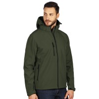 PROTECT MEN, softshell jacket with detachable hood, olive