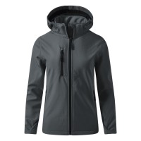 PROTECT WOMEN, women's softshell jacket with detachable hood, dark gray