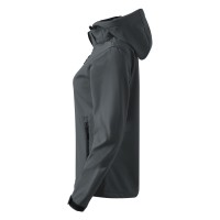PROTECT WOMEN, women's softshell jacket with detachable hood, dark gray