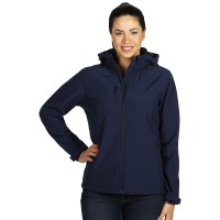 PROTECT WOMEN, women's softshell jacket with detachable hood, blue