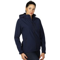 PROTECT WOMEN, women's softshell jacket with detachable hood, blue