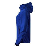 PROTECT WOMEN, women's softshell jacket with detachable hood, royal blue