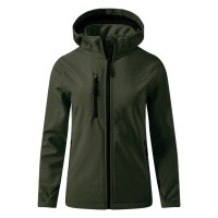 PROTECT WOMEN, women's softshell jacket with detachable hood, olive