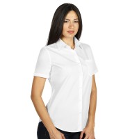 BUSINESS SSL WOMEN, women's short sleeve shirt, classic adjusted fit, white
