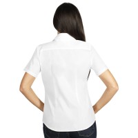 BUSINESS SSL WOMEN, women's short sleeve shirt, classic adjusted fit, white