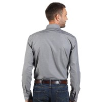 OXFORD LSL MEN, men's long sleeve shirt, regular fit, gray