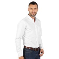 OXFORD LSL MEN, men's long sleeve shirt, regular fit, white