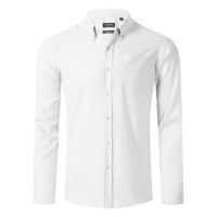 OXFORD LSL MEN, men's long sleeve shirt, regular fit, white