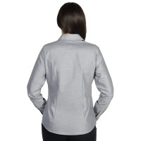 OXFORD LSL WOMEN, women's long sleeve shirt, classic adjusted fit, gray