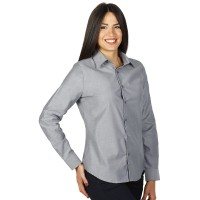OXFORD LSL WOMEN, women's long sleeve shirt, classic adjusted fit, gray