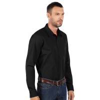 CLUB LSL MEN, men's long sleeve shirt, slim fit, black