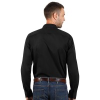 CLUB LSL MEN, men's long sleeve shirt, slim fit, black