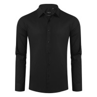 CLUB LSL MEN, men's long sleeve shirt, slim fit, black