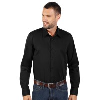 CLUB LSL MEN, men's long sleeve shirt, slim fit, black