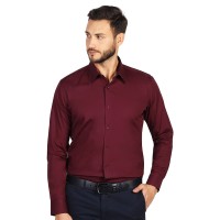 CLUB LSL MEN, men's long sleeve shirt, slim fit, burgundy