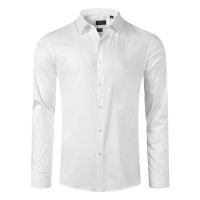 CLUB LSL MEN, men's long sleeve shirt, slim fit, white