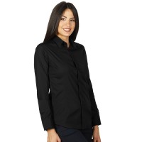 CLUB LSL WOMEN, women's long sleeve shirt, slim fit, black