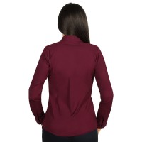 CLUB LSL WOMEN, women's long sleeve shirt, slim fit, burgundy