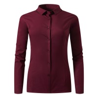 CLUB LSL WOMEN, women's long sleeve shirt, slim fit, burgundy