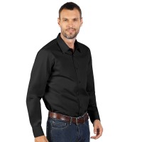 COMFORT LSL MEN, men’s long sleeve cotton shirt, black