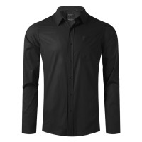 COMFORT LSL MEN, men’s long sleeve cotton shirt, black