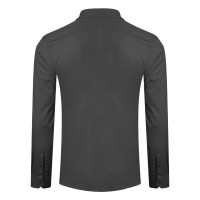 COMFORT LSL MEN, men’s long sleeve cotton shirt, dark gray