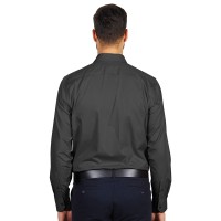 COMFORT LSL MEN, men’s long sleeve cotton shirt, dark gray