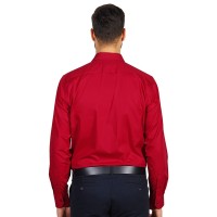 COMFORT LSL MEN, men’s long sleeve cotton shirt, red