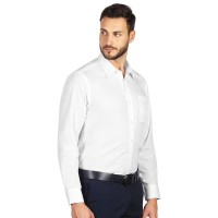 COMFORT LSL MEN, men’s long sleeve cotton shirt, white