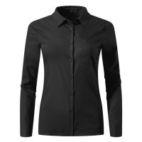 COMFORT LSL WOMEN, women's long sleeve cotton shirt, black