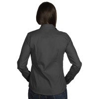 COMFORT LSL WOMEN, women's long sleeve cotton shirt, dark gray