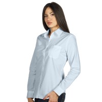 COMFORT LSL WOMEN, women's long sleeve cotton shirt, sky blue