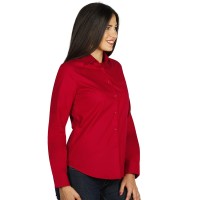 COMFORT LSL WOMEN, women's long sleeve cotton shirt, red