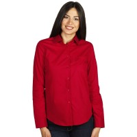COMFORT LSL WOMEN, women's long sleeve cotton shirt, red