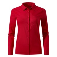 COMFORT LSL WOMEN, women's long sleeve cotton shirt, red