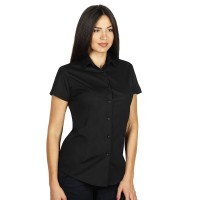 CLUB SSL WOMEN, women's short sleeve shirt, slim fit, black