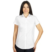 CLUB SSL WOMEN, women's short sleeve shirt, slim fit, white