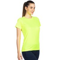 CROSSFIT LADY, women's t-shirt, 100% polyester, neon yellow
